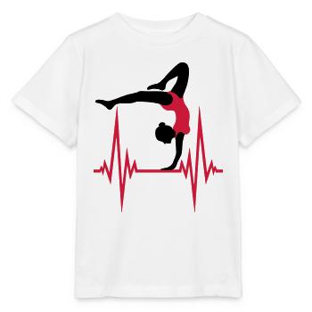 yoga puls herzschlag frequenz frau gymnastik sport - Stanley/Stella Kinder T-Shirt MINI CREATOR  - Weiß - Vorne - Maike (125cm)