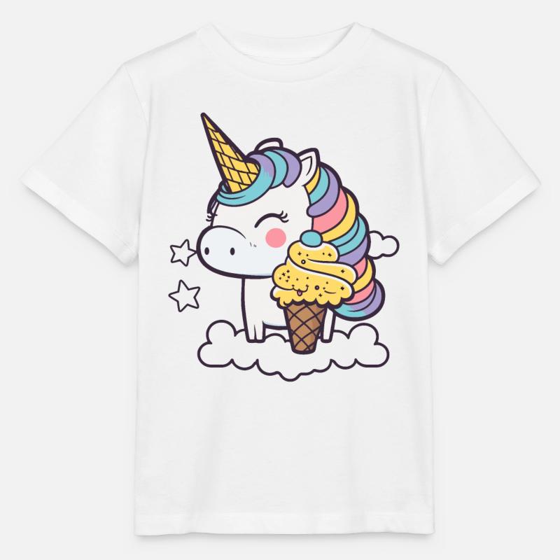 Licorne de crème glacée - T-shirt bio MINI CREATOR Stanley/Stella Enfant - blanc