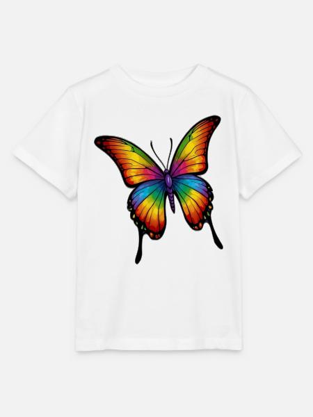 Regenbogen Schmetterling - Stanley/Stella Kinder T-Shirt MINI CREATOR - Weiß