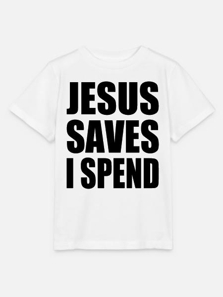 jesus saves i spend - Stanley/Stella Kinder T-Shirt MINI CREATOR - Weiß