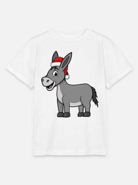 Weihnachtlicher Esel - Stanley/Stella Kinder T-Shirt MINI CREATOR - Weiß