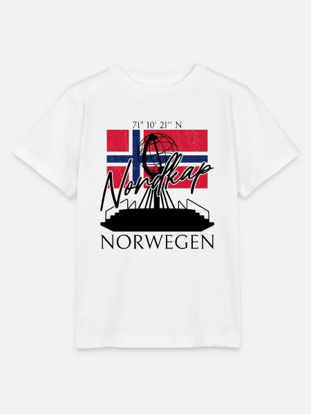 Norwegen Norway Norge Koordinaten Nordkap - Stanley/Stella Kinder T-Shirt MINI CREATOR - Weiß
