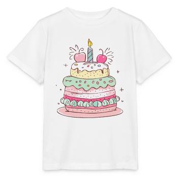 gâteau d'anniversaire joyeux anniversaire - T-shirt bio MINI CREATOR Stanley/Stella Enfant - blanc - Devant - Maike (125cm)