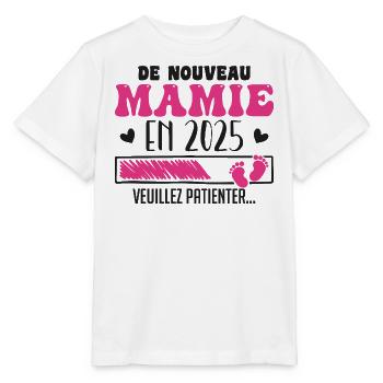 Schwangerschaft Oma Wieder Oma 2025 - Stanley/Stella Kinder T-Shirt MINI CREATOR  - Weiß - Vorne - Maike (125cm)