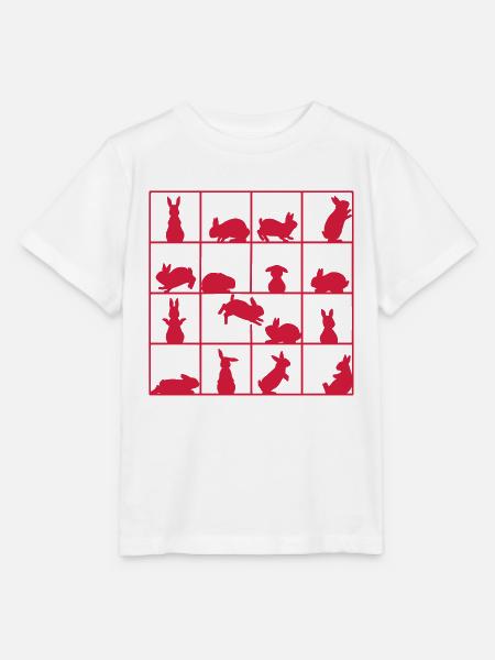 Kaninchen Cube Vektor - Stanley/Stella Kinder T-Shirt MINI CREATOR - Weiß