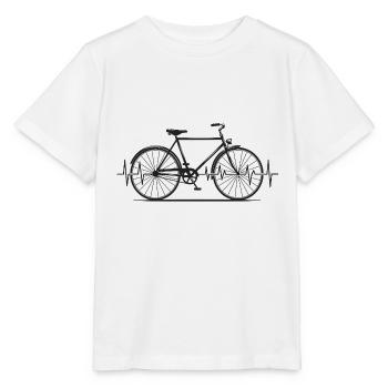 Im Rhythmus der Berge: Mountainbike & Herzschlag - Stanley/Stella Kinder T-Shirt MINI CREATOR  - Weiß - Vorne - Maike (125cm)