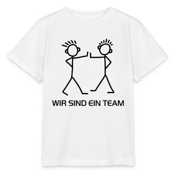 Strichmännchen - Wir sind ein Team - Stanley/Stella Kinder T-Shirt MINI CREATOR  - Weiß - Vorne - Maike (125cm)