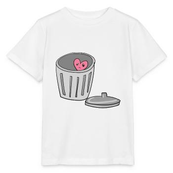 sad heart trash can love lovesickness - Stanley/Stella MINI CREATOR Kids’ T-Shirt - white - Front - Maike (125cm)