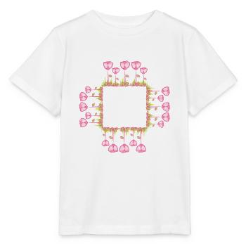 cadre carré fleurs carré naturel - T-shirt bio MINI CREATOR Stanley/Stella Enfant - blanc - Devant - Maike (125cm)