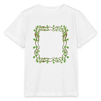Feuilles forme carrée Cadre carré - T-shirt bio MINI CREATOR Stanley/Stella Enfant - blanc - Devant - Maike (125cm)