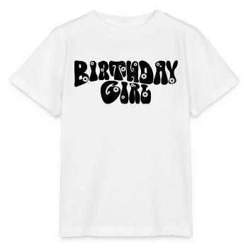 Birthday Girl - Groovy Retro Vintage Flowers - T-shirt bio MINI CREATOR Stanley/Stella Enfant - blanc - Devant - Maike (125cm)