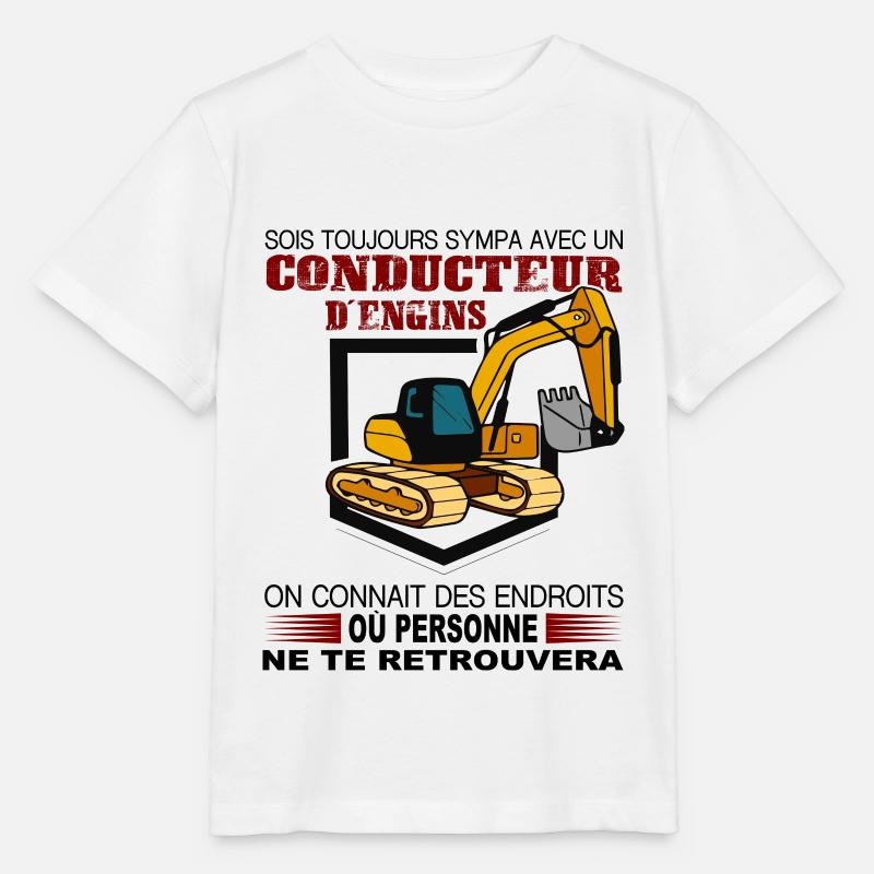 Conducteur d´engins Shirt - T-shirt bio MINI CREATOR Stanley/Stella Enfant - blanc
