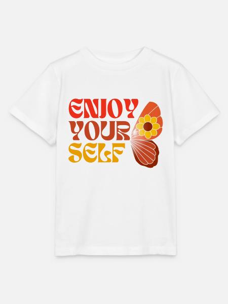 Enjoy Yourself 70ies Style Hippie Schmetterling - Stanley/Stella Kinder T-Shirt MINI CREATOR - Weiß