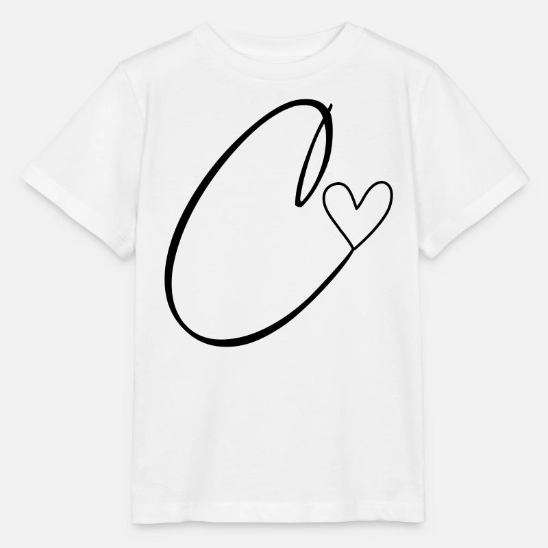 Lettre C Lettre C Calligraphie - T-shirt bio MINI CREATOR Stanley/Stella Enfant - blanc