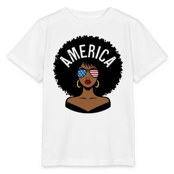 Amerika Afro - Stanley/Stella Kinder T-Shirt MINI CREATOR  - Weiß - Vorne - Maike (125cm)