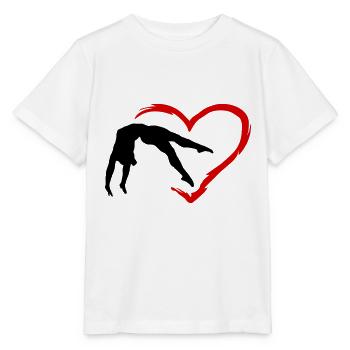Turnen, Turnerin und Herz, Gymnastics - Stanley/Stella Kinder T-Shirt MINI CREATOR  - Weiß - Vorne - Maike (125cm)