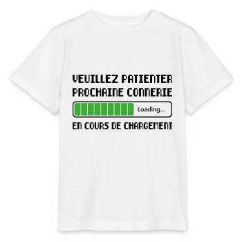 Prochaine Connerie Cadeau Humour Personnalisé - T-shirt bio MINI CREATOR Stanley/Stella Enfant - blanc - Devant - Maike (125cm)