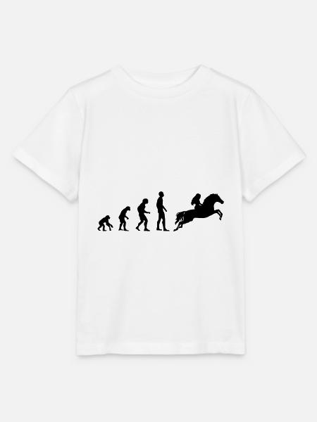 Evolution Pferd Reiten Geschenk - Stanley/Stella Kinder T-Shirt MINI CREATOR  - Weiß