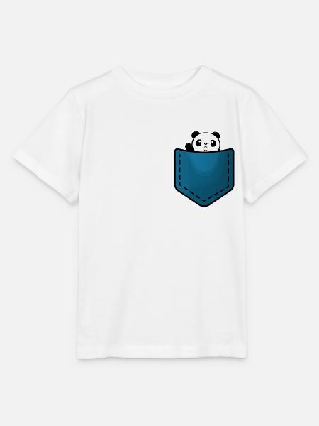 Panda in a pocket - Stanley/Stella Kinder T-Shirt MINI CREATOR - Weiß