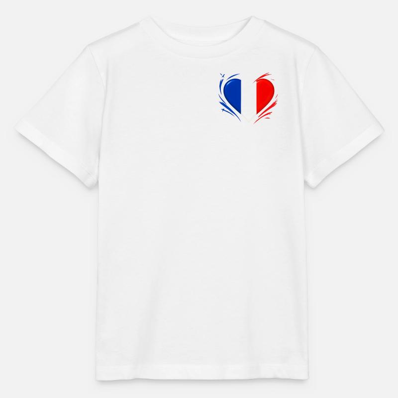 Amour Coeur battant - Drapeau français - T-shirt bio MINI CREATOR Stanley/Stella Enfant - blanc