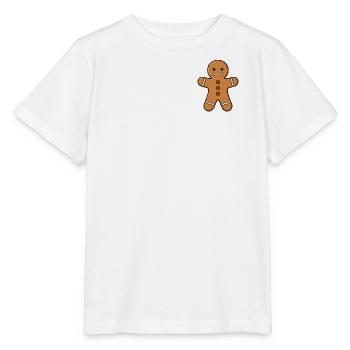 Bonhomme en pain d’épices avec boutons glaçage - T-shirt bio MINI CREATOR Stanley/Stella Enfant - blanc - Devant - Maike (125cm)