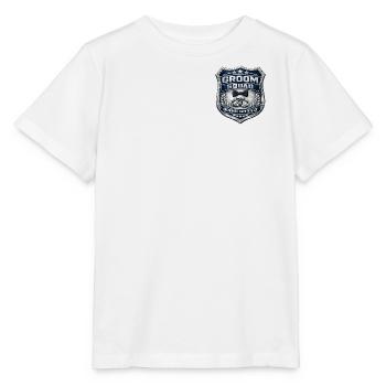 JGA Shirt Polizei Abzeichen: Groom Squad Design - Stanley/Stella Kinder T-Shirt MINI CREATOR  - Weiß - Vorne - Maike (125cm)