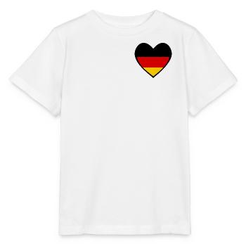 Schwarze Deutschland Herzflagge – Moderner Stil - Stanley/Stella MINI CREATOR Kids’ T-Shirt - white - Front - Maike (125cm)