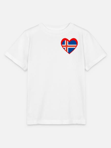 Ísland Hjarta – Ást til Íslands - Stanley/Stella Kinder T-Shirt MINI CREATOR - Weiß
