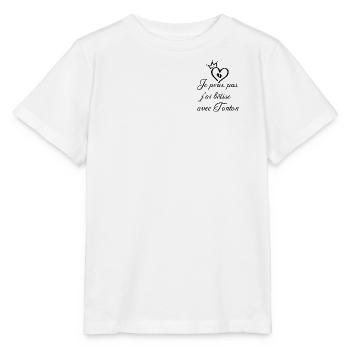 Je_peux_pas_j-ai_btise_avec_Tonton - T-shirt bio MINI CREATOR Stanley/Stella Enfant - blanc - Devant - Maike (125cm)