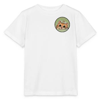 Orange Cat cute - Katze mit Kulleraugen - Stanley/Stella Kinder T-Shirt MINI CREATOR  - Weiß - Vorne - Maike (125cm)