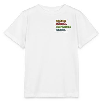 4 Stoic Virtues Retro Rainbow - Stanley/Stella Kinder T-Shirt MINI CREATOR  - Weiß - Vorne - Maike (125cm)