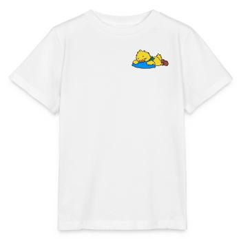 Niedliche schlafende Ente auf einem blauen Kissen - Stanley/Stella Kinder T-Shirt MINI CREATOR  - Weiß - Vorne - Maike (125cm)