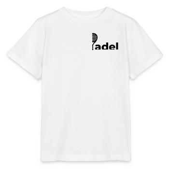 Padel-Schläger-Logo | Minimalistisches Sportdesign - Stanley/Stella Kinder T-Shirt MINI CREATOR  - Weiß - Vorne - Maike (125cm)