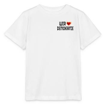 WIR LIEBEN DEMOKRATIE - Stanley/Stella Kinder T-Shirt MINI CREATOR  - Weiß - Vorne - Maike (125cm)
