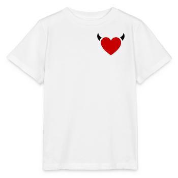 Teufelchen Herz Hörner - Stanley/Stella Kinder T-Shirt MINI CREATOR  - Weiß - Vorne - Maike (125cm)