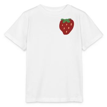 Einfache Erdbeere minimalistisches Design - Stanley/Stella Kinder T-Shirt MINI CREATOR  - Weiß - Vorne - Maike (125cm)