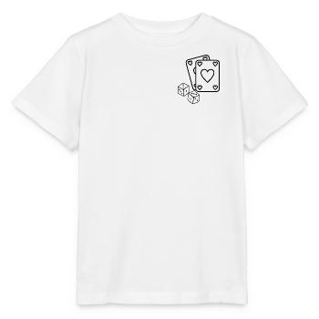 Spielkarten Würfel Glück minimalistisch - Stanley/Stella Kinder T-Shirt MINI CREATOR  - Weiß - Vorne - Maike (125cm)