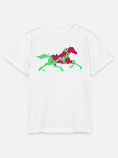 Buntes Pferd - Stanley/Stella Kinder T-Shirt MINI CREATOR  - Weiß