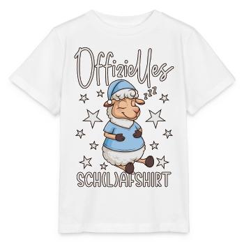 Schafshirt Schlafen Offizielles Schlafshirt Schaf - Stanley/Stella Kinder T-Shirt MINI CREATOR  - Weiß - Vorne - Maike (125cm)