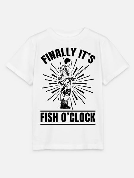 Finally It's Fish O'Clock - Stanley/Stella Kinder T-Shirt MINI CREATOR  - Weiß