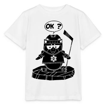 Schwarzer Sportpinguin - Stanley/Stella Kinder T-Shirt MINI CREATOR  - Weiß - Vorne - Maike (125cm)