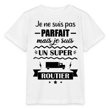 Super Chauffeur Routier Camion - T-shirt bio MINI CREATOR Stanley/Stella Enfant - blanc - Devant - Maike (125cm)