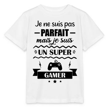 Super Gamer Gamer Videospiel Geek Gamer Gaming - Stanley/Stella Kinder T-Shirt MINI CREATOR  - Weiß - Vorne - Maike (125cm)