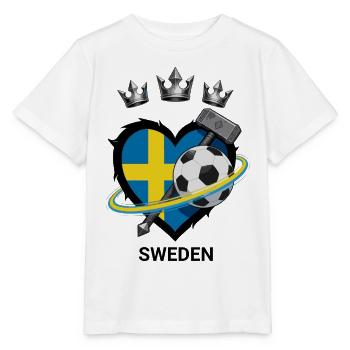 Sweden Football Hammer Heart Fan Design - Stanley/Stella MINI CREATOR Kids’ T-Shirt - white - Front - Maike (125cm)