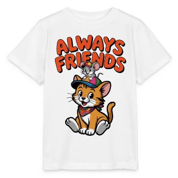 Toujours des amis chats souris - T-shirt bio MINI CREATOR Stanley/Stella Enfant - blanc - Devant - Maike (125cm)