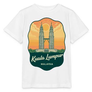 Kuala Lumpur Petronas Towers Retro-Abzeichen - Stanley/Stella Kinder T-Shirt MINI CREATOR  - Weiß - Vorne - Maike (125cm)