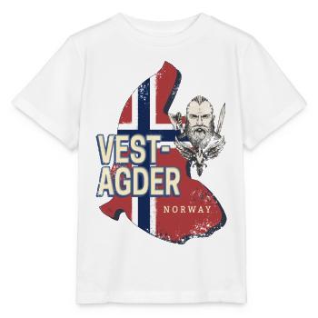 Vest-Agder Provinz in Norwegen Landkarte Souvenir - Stanley/Stella Kinder T-Shirt MINI CREATOR  - Weiß - Vorne - Maike (125cm)