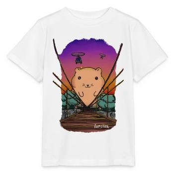 Hamster sur le pont suspendu - T-shirt bio MINI CREATOR Stanley/Stella Enfant - blanc - Devant - Maike (125cm)