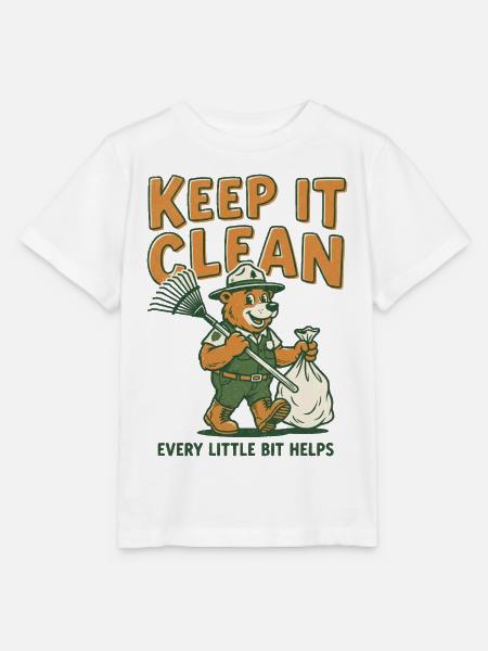 Keep It Clean Bear Clean-Grafik - Stanley/Stella Kinder T-Shirt MINI CREATOR - Weiß