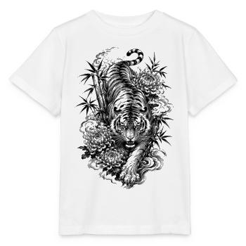 Japanese tiger in Irezumi tattoo style - Stanley/Stella MINI CREATOR Kids’ T-Shirt - white - Front - Maike (125cm)